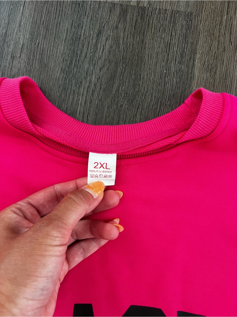 Hot Pink "TEACH" Crewneck Sweatshirt - Picture 2 of 2